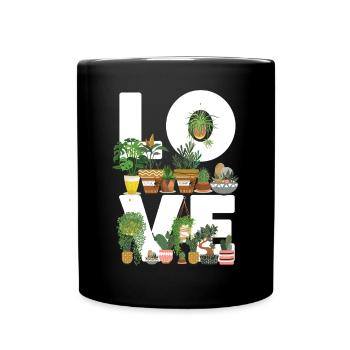 Plant Lover Gardening Love - Tasse einfarbig - Schwarz - Vorne