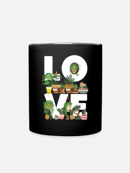 Plant Lover Gardening Love - Tasse einfarbig - Schwarz