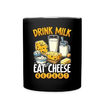 Lactose tolerant Milk lovers Cheese lovers - Full Colour Mug - black - Front