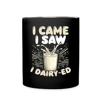 Lactose tolerant Milk lovers Cheese lovers - Full Colour Mug - black - Front