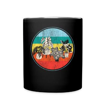 Amoureux des plantes jardinage rétro - Mug uni - noir - Devant