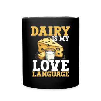 Lactose tolerant Milk lovers Cheese lovers - Full Colour Mug - black - Front