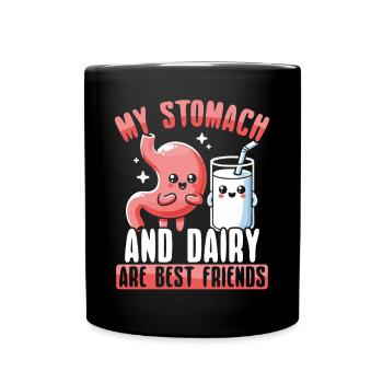 Lactose tolerant Milk lovers Cheese lovers - Full Colour Mug - black - Front
