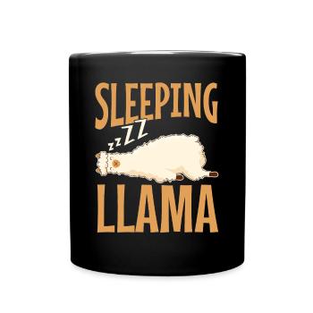 Cute Llama Cute Alpaca Sleeping Llama - Full Colour Mug - black - Front