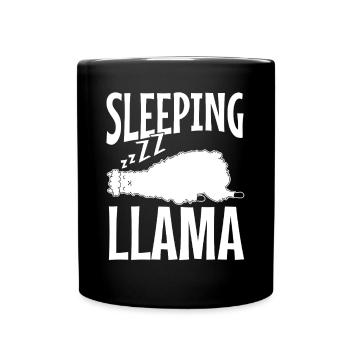 Llama Cute Llama Alpaca Sleeping Llama - Full Colour Mug - black - Front