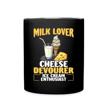 Lactose tolerant Milk lovers Cheese lovers - Full Colour Mug - black - Front