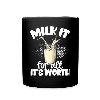 Lactose tolerant Milk lovers Cheese lovers - Full Colour Mug - black - Front