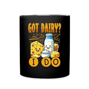 Lactose tolerant Milk lovers Cheese lovers - Full Colour Mug - black - Front