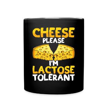 Lactose tolerant Milk lovers Cheese lovers - Full Colour Mug - black - Front