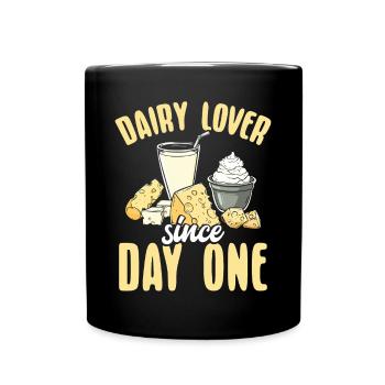 Lactose tolerant Milk lovers Cheese lovers - Full Colour Mug - black - Front