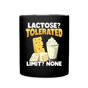 Lactose tolerant Milk lovers Cheese lovers - Full Colour Mug - black - Front
