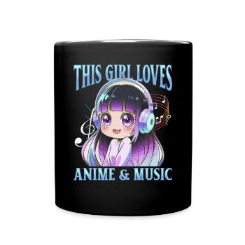 Anime & Music Kawaii - Full Colour Mug - black - Front