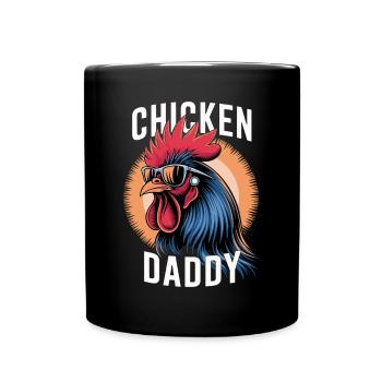 Poulet Papa Poulets Fête des Pères Volaille Fermier Coq - Mug uni - noir - Devant