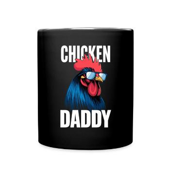 Poulet Papa Poulets Fête des Pères Volaille Fermier Coq - Mug uni - noir - Devant