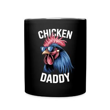 Poulet Papa Poulets Fête des Pères Volaille Fermier Coq - Mug uni - noir - Devant