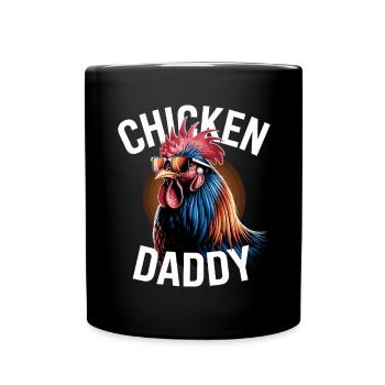 Poulet Papa Poulets Fête des Pères Volaille Fermier Coq - Mug uni - noir - Devant