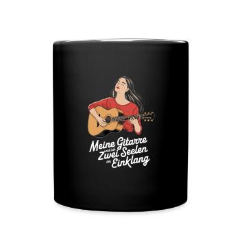 Meine Gitarre und ich Gitarristin Gitarrenlehrerin - Tasse einfarbig - Schwarz - Vorne