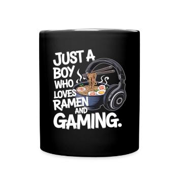 Ramen & Gaming - un design de nerd amusant pour les joueurs - Mug uni - noir - Devant