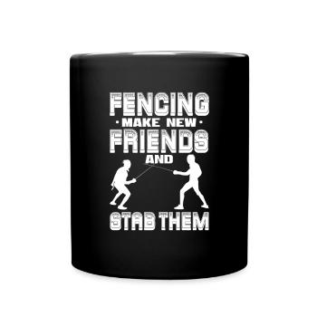 Fencing Sword Sabre Epee Fencing Gift - Full Colour Mug - black - Front