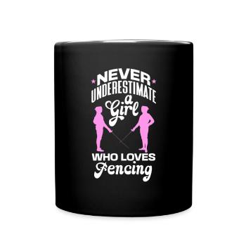 Fencing Sword Sabre Epee Fencing Gift - Full Colour Mug - black - Front