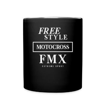Extremsport Freestyle Motocross FMX - Tasse einfarbig - Schwarz - Vorne