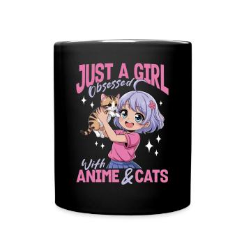 Anime & Chats Kawaii - Mug uni - noir - Devant