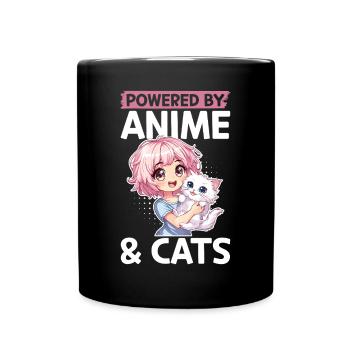 Anime & Chats Kawaii - Mug uni - noir - Devant