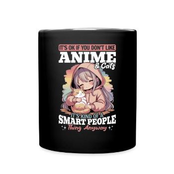 Anime & Chats Kawaii - Mug uni - noir - Devant
