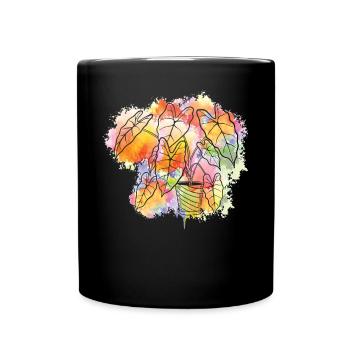 Amateur de plantes jardinage Aquarelle - Mug uni - noir - Devant