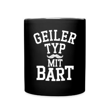guy with beard beard barber full beard - Full Colour Mug - black - Front