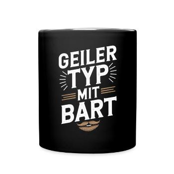 guy with beard beard barber full beard - Full Colour Mug - black - Front