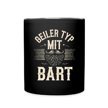 guy with beard beard barber full beard - Full Colour Mug - black - Front