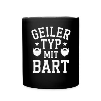 guy with beard beard barber full beard - Full Colour Mug - black - Front