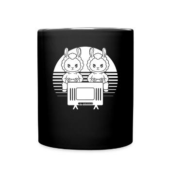 Llama gaming Video Gaming Funny Gaming Llama - Tasse einfarbig - Schwarz - Vorne