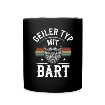 guy with beard beard barber full beard - Full Colour Mug - black - Front