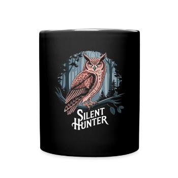 Eule Silent Hunter Nacht für einen Eulen Fan - Tasse einfarbig - Schwarz - Vorne
