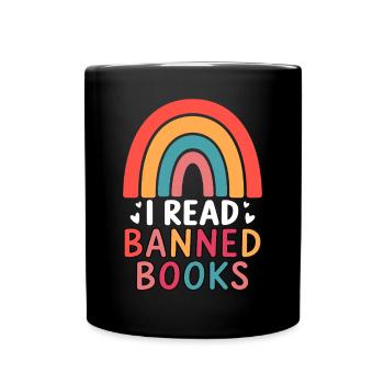 Reading forbidden books - Full Colour Mug - black - Front