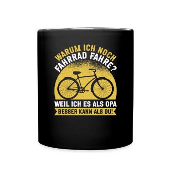 Grandpa Bike Lover Grandfather Bike Pops - Full Colour Mug - black - Front