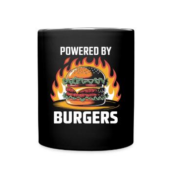 Powered by Burgers – Chemise Grill & Fast Food - Mug uni - noir - Devant