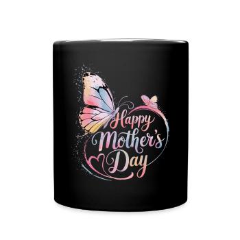 Bonne fête des mères - Butterfly Watercolor Design - Mug uni - noir - Devant