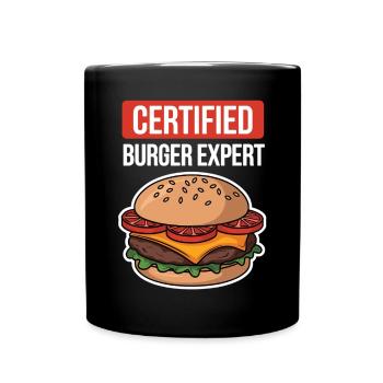 Burger Experte – Lustiges Grill- & Fast-Food-Shirt - Tasse einfarbig - Schwarz - Vorne