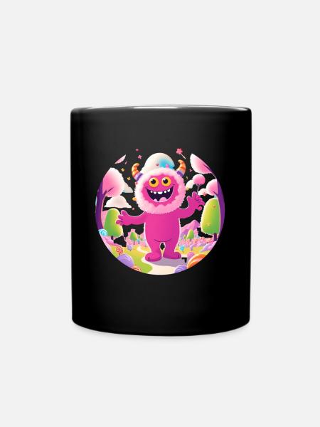Cute and funny cuddle monster kids - Full Colour Mug - black