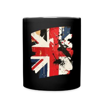 Grossbritannien Flagge England Union Jack - Tasse einfarbig - Schwarz - Vorne