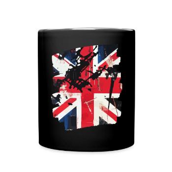 Grossbritannien Flagge England Union Jack - Tasse einfarbig - Schwarz - Vorne
