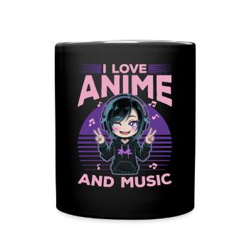 Anime & Music Kawaii - Full Colour Mug - black - Front