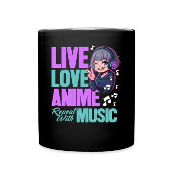 Anime & Music Kawaii - Full Colour Mug - black - Front