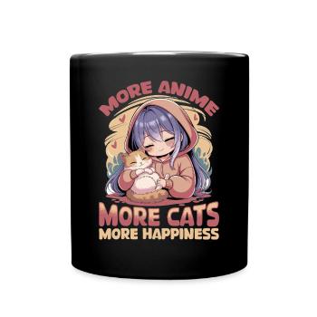Anime & Chats Kawaii - Mug uni - noir - Devant