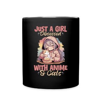Anime & Chats Kawaii - Mug uni - noir - Devant