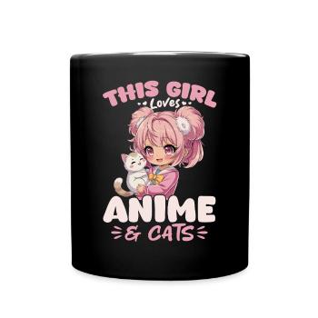 Anime & Chats Kawaii - Mug uni - noir - Devant