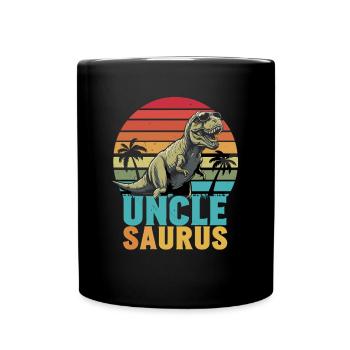 Unclesaurus Motif de dinosaure rétro avec - Mug uni - noir - Devant